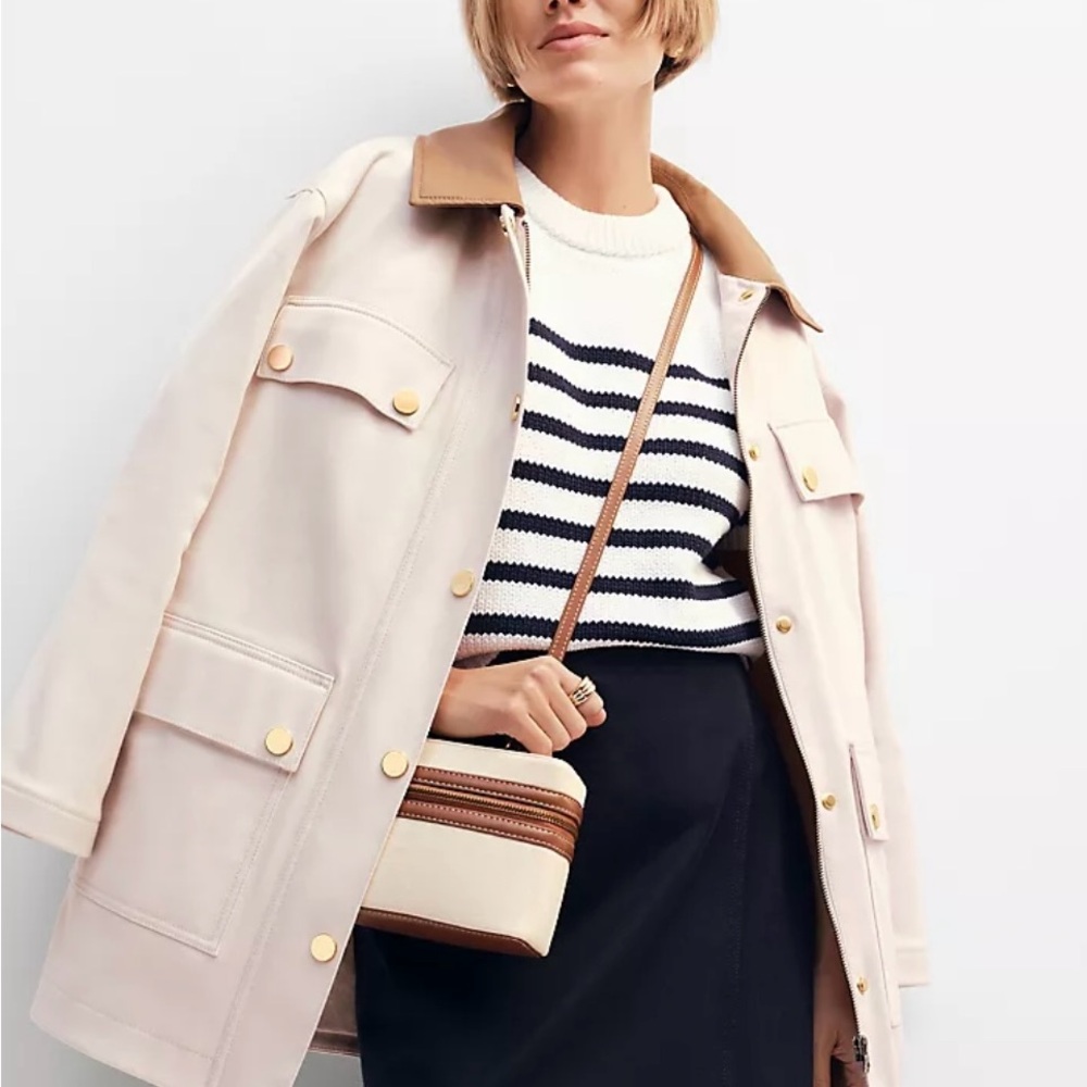 Ann Taylor Weekend Collection Faux Leather Collared Jacket